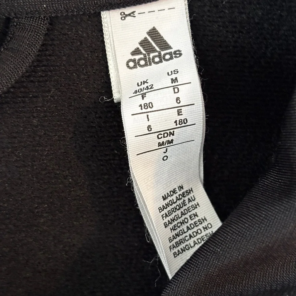 Adidas Mens Colorblock Track Jacket Black White Three Stripe Full Zip Medium